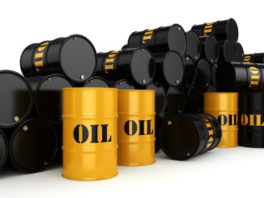 3D render siyah petrol varil