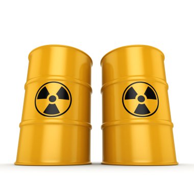 3D render radyoaktif varil