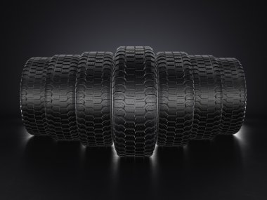 3D render kamyon lastikleri