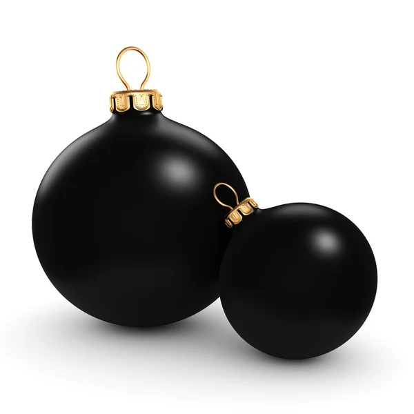3D vykreslování černý vánoční koule — Stock fotografie