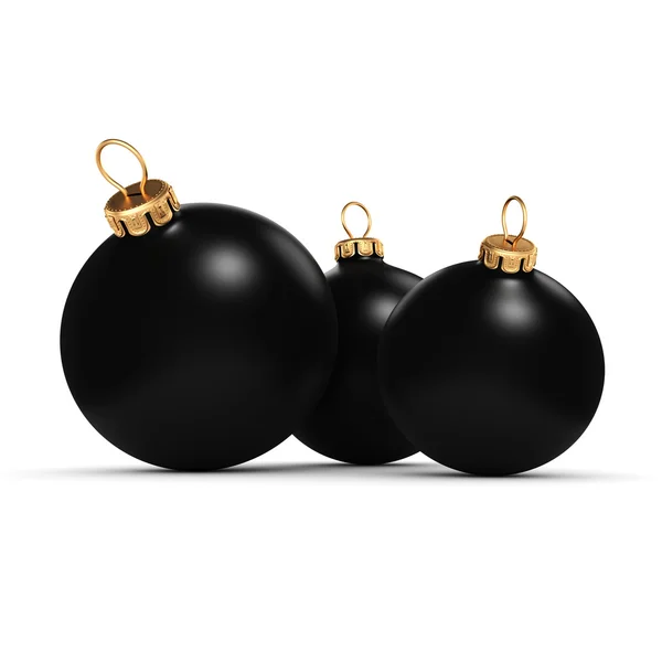 3D rendering Black Christmas bal — Stockfoto