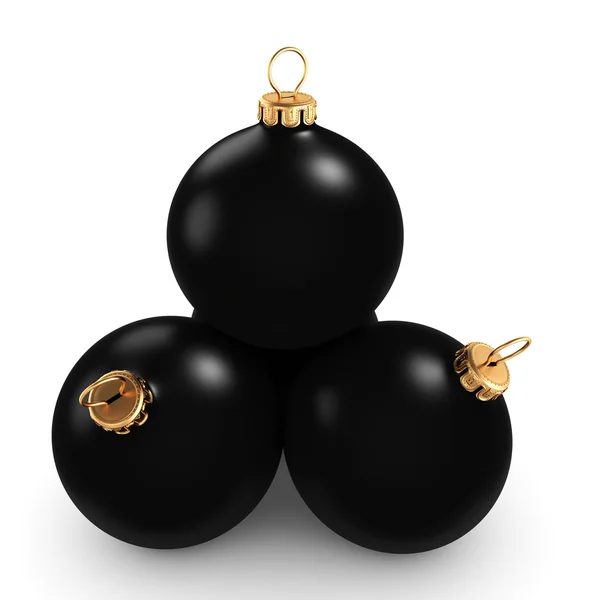 3D rendering Black Christmas bal — Stockfoto