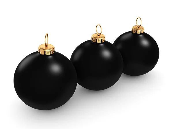 3D rendering Black Christmas bal — Stockfoto