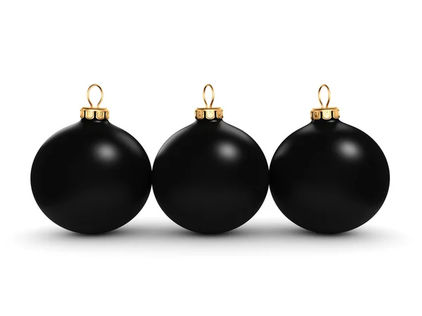 3D renderização bola de Natal preto — Fotografia de Stock