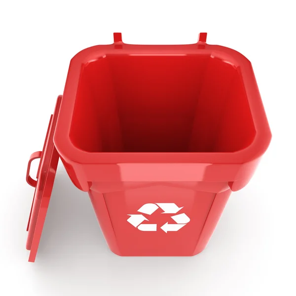 3D-rendering Red Recycling Bin — Stockfoto