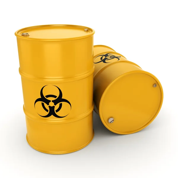 3D rendering biohazard barrels — Stock Photo, Image