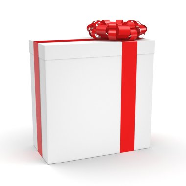 3D render beyaz hediye kutusu