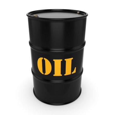 3D render siyah petrol varil