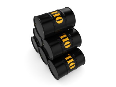 3D render siyah petrol varil