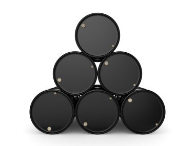 3D render siyah petrol varil