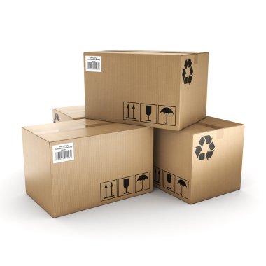 3D render karton kutu