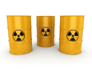 3D render radyoaktif varil