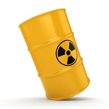 3D render radyoaktif varil