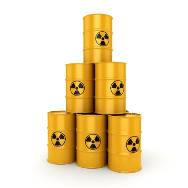 3D render radyoaktif varil