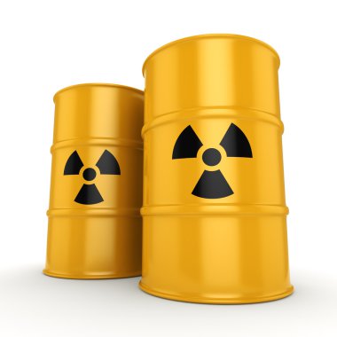 3D render radyoaktif varil