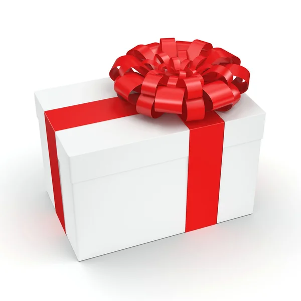 Representación 3D Caja de regalo blanca — Foto de Stock