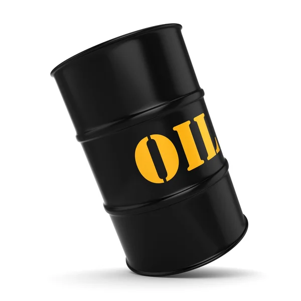 3D rendering Black oil barrel — Stock Photo, Image