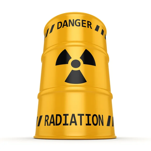 3D rendering Yellow radioactive barrel — Stock Photo, Image