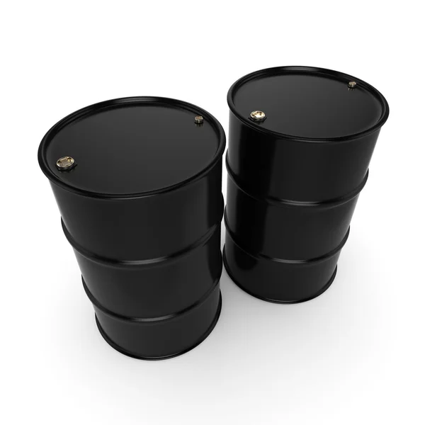 Representación 3D barriles negros — Foto de Stock