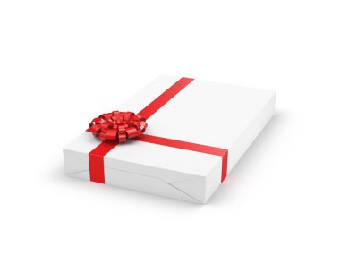 3D render beyaz hediye kutusu