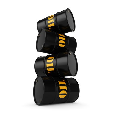 3D render siyah petrol varil