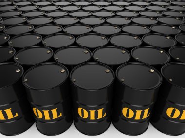 3D render siyah petrol varil