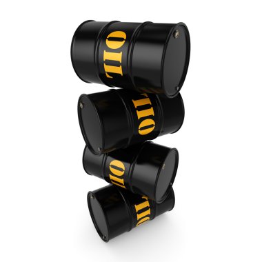 3D render siyah petrol varil