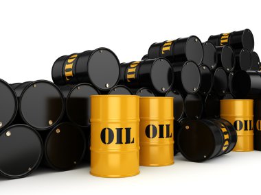 3D render siyah petrol varil