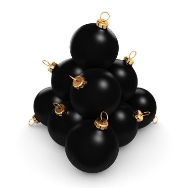 3D render siyah Noel top 