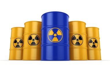 3D render radyoaktif varil