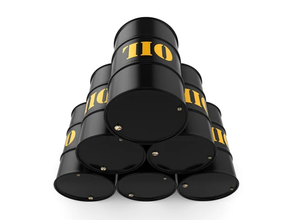 3D рендеринг Black oil barrel — стоковое фото