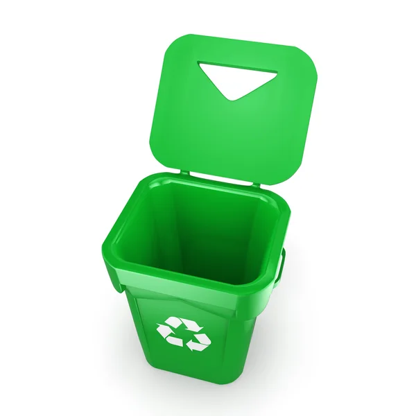 3D renderowania Green recyklingu Bin — Zdjęcie stockowe