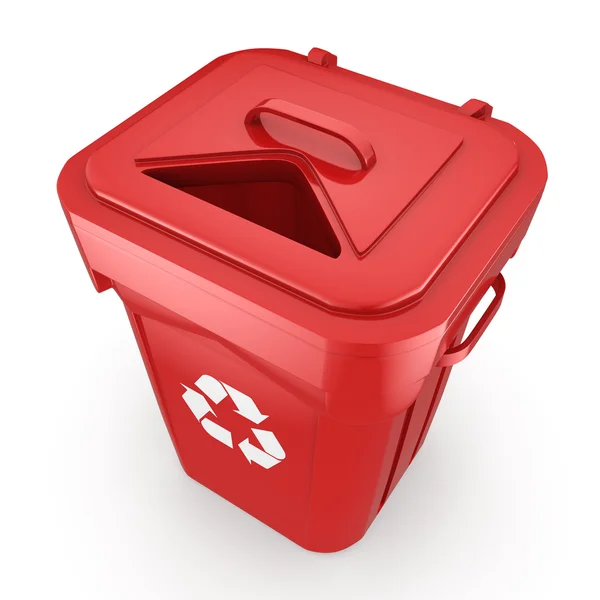 3D-rendering Red Recycling Bin — Stockfoto