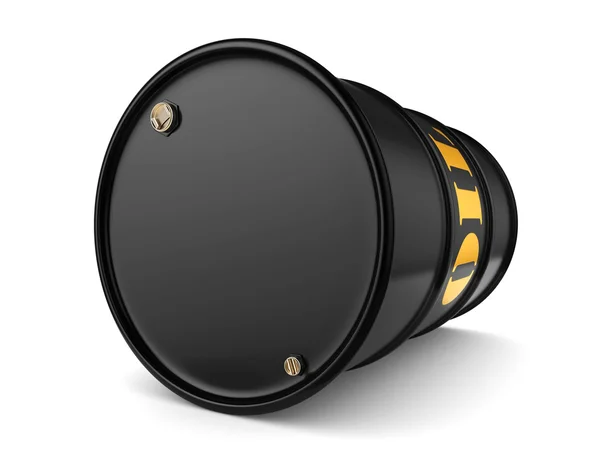 3D rendering Black oil barrel — Stock Photo, Image