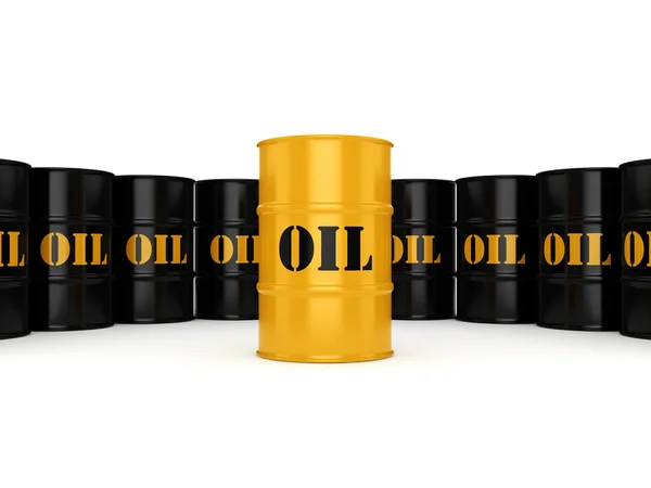 3D rendering fekete olaj hordóval — Stock Fotó