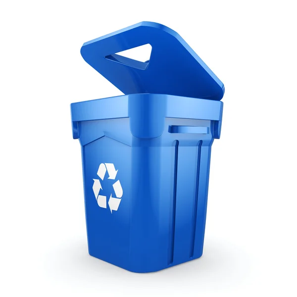 3D Rendering blaue Recycling-Tonne — Stockfoto
