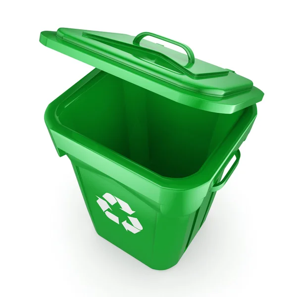 3D renderowania Green recyklingu Bin — Zdjęcie stockowe