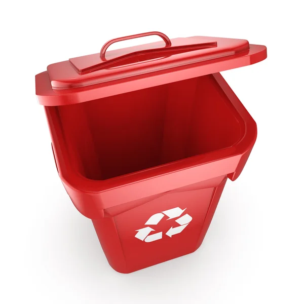 3D-rendering Red Recycling Bin — Stockfoto