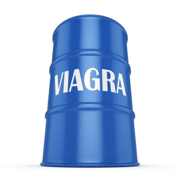 3D Rendering Viagra Blue Barrel — Stockfoto