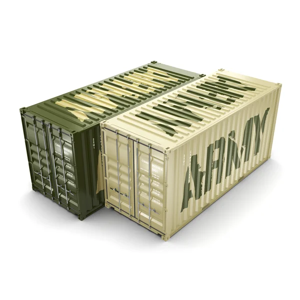3D render ordu konteyner — Stok fotoğraf