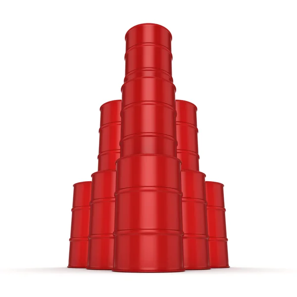 Representación 3D de barriles rojos —  Fotos de Stock