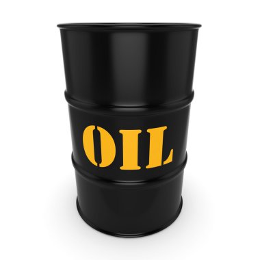3D render siyah petrol varil