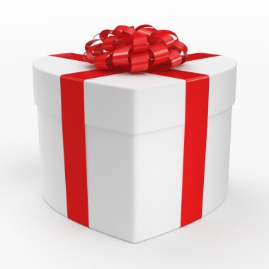3D render beyaz kutu kalp