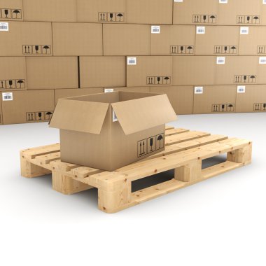 3D render karton kutu