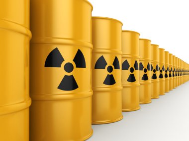 3D render radyoaktif varil