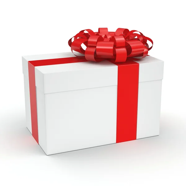 Representación 3D Caja de regalo blanca — Foto de Stock