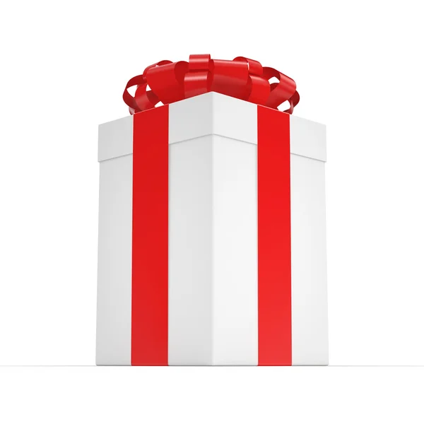 3D render beyaz hediye kutusu — Stok fotoğraf