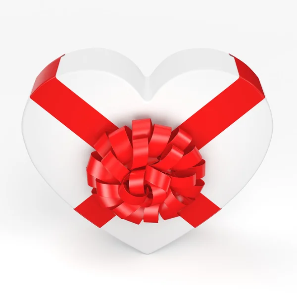 3D rendering White box heart — Stock Photo, Image