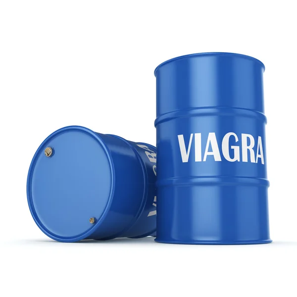 Representación 3D Barriles azules Viagra —  Fotos de Stock
