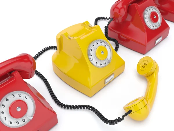 3D renderização antigo telefone vermelho — Fotografia de Stock